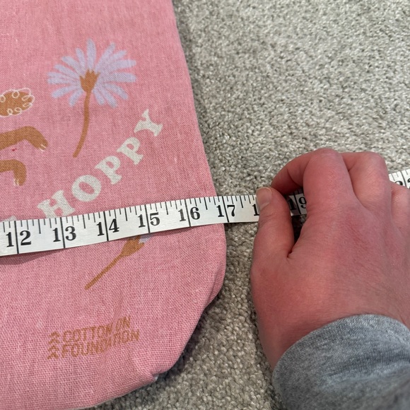 Cotton On Foundation Reusable Tote Bunny Rabbit Flowers Don’t Worry Be Hoppy Bag - Picture 3 of 8